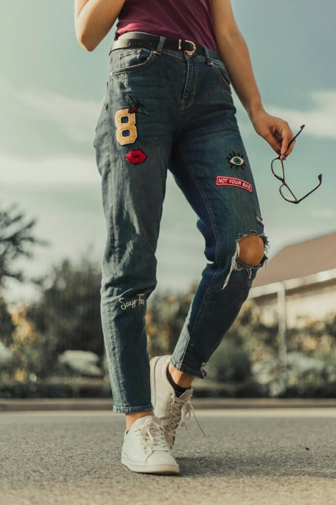 Straight Leg Blue Jeans